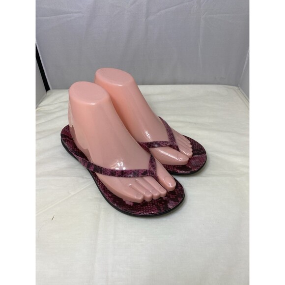 Vionic Snake Thong Sandals Size 6 Pink Arch Support Flip Flops - Picture 1 of 6